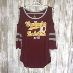 NFL Tops - NFL Washington Redskins Cold Shoulder Tee NFL Tops - NFL Washington Redskins Cold Shoulder Tee